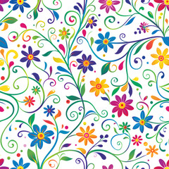 This beautiful floral design is ideal for textiles, wallpapers, and decor, adding a bohemian touch to any space or clothing with its freespirited botanical vibe and intricate details