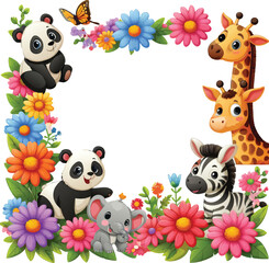 Naklejka premium animals and frame