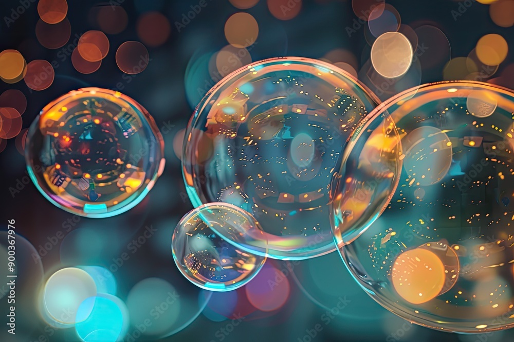 Poster bunch of bubbles floating in the air, Bubble charts highlighting relationships between three variables