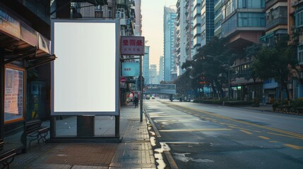 Obraz premium Blank Billboard on a City Street