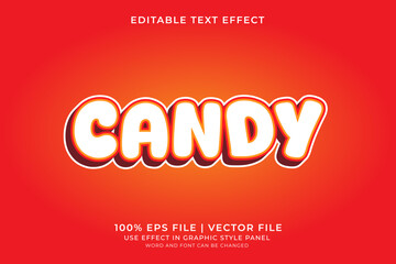 3D Colorful Candy Text effect editable vector