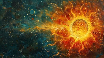 burning sun close up