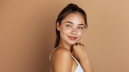 Obraz premium The smiling young woman