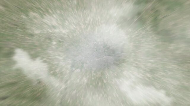 Earth zoom from space on Rennes - France. And zoom out through clouds and atmosphere into space. Satellite view.