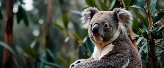 Fototapeta premium koala in a wild, koala on a tree