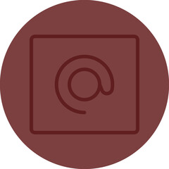 At Sign Vector Line Maroon Circle Maroon