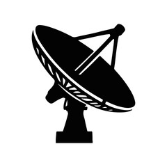 Communications Satellite Dish Silhouette Logo Vector