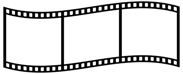Film strip isolated. Video tape photo film strip frame. Blank photo frames. Retro film roll.