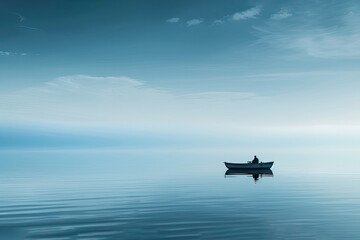 calming blue background, evoking feelings of serenity and tranquility