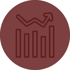 Stock market Vector Line Maroon Circle Maroon