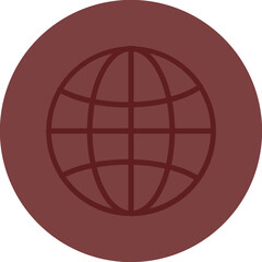 World Vector Line Maroon Circle Maroon