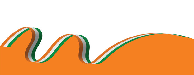 India Flag Ribbon for banner, web, flyer brochure, ireland flag banner