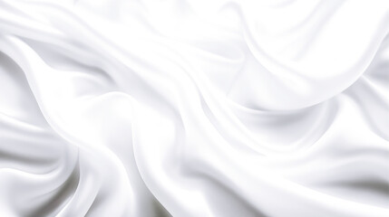 Obraz premium Abstract white and gray color background with satin, fabric, cloth texture, wave line pattern, 3D illustration. 