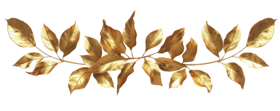 A stunning golden leaf garland, perfect for adding elegance to any design or decoration project, symbolizing beauty and prosperity.
