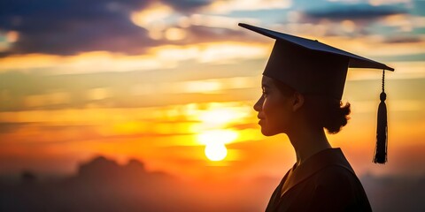Graduate Silhouette at Sunset.