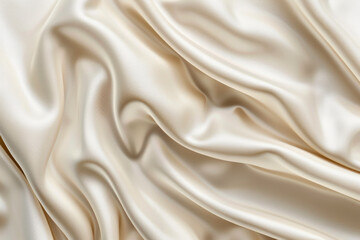 Obraz premium A closeup view of a creamy satin fabric softly draped and revealing its elegant texture
