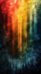 Colorful Gradient with Abstract Vertical Lines, Ideal for Modern Art and Design Concepts