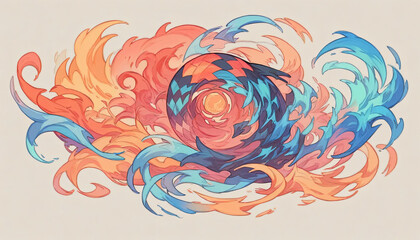 Create an abstract wallpaper featuring dynamic fluid patterns and vibrant colors, evoking a sense of movement and energy.