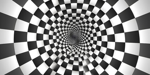 Naklejka premium Abstract Monochrome Optical Illusion Patterned Background