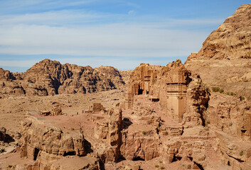 Fototapeta premium Petra, old ruins of ancient settlement in Jordan