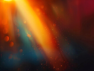 Fototapeta premium a close-up of a sunset with a bokeh effect. The colors are orange and yellow.