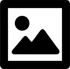 A picture of a mountain displayed in a square frame