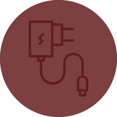 Adapter Vector Line Maroon Circle Maroon