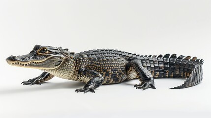 Naklejka premium a crocodile isolated on white background