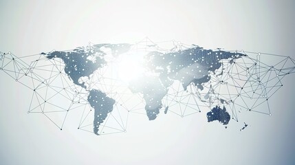 Global network connection. World map point and line composition concept of global business. Vector Illustration