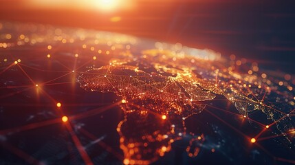 Global network connection. World map point and line composition concept of global business. Vector Illustration
