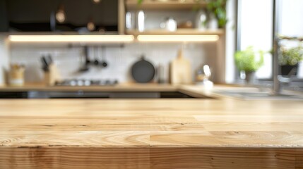 wood table background with sunlight window create leaf shadow on wall with blur indoor green plant foreground.panoramic banner mockup for display of product. AI generated illustration