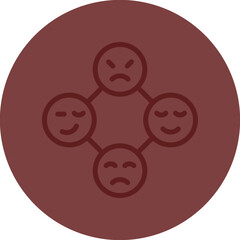 Emotion Vector Line Maroon Circle Maroon