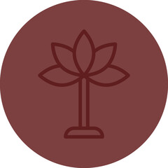 Flowers Vector Line Maroon Circle Maroon