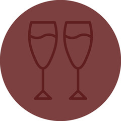 Wine Vector Line Maroon Circle Maroon