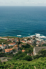 view of Porto Moniz with volcanic lava swimming pools,Madeira