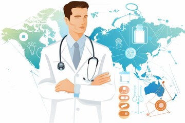 Conceptual medical illustration isolated created with Generative AI