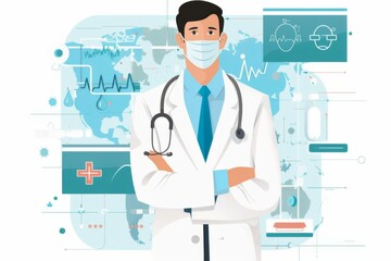 Conceptual medical illustration isolated created with Generative AI