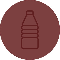 Plastic Bottle Vector Line Maroon Circle Maroon