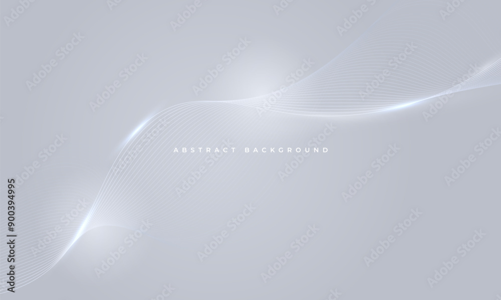 Poster luxury abstract background with silver flowing wavy lines. soft grey modern vector illustration with