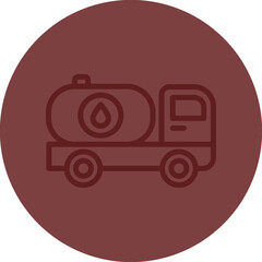 Petroleum Tanker Vector Line Maroon Circle Maroon