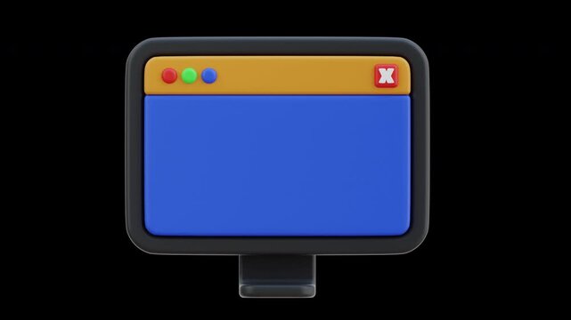 3D Animation of Ad Block Prevents Unwanted Ads | Alpha Channel