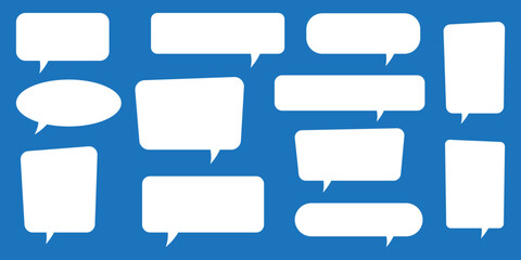 Set of speech bubbles. Speak bubble text, cartoon chatting box, message box. Blank empty speech bubbles.