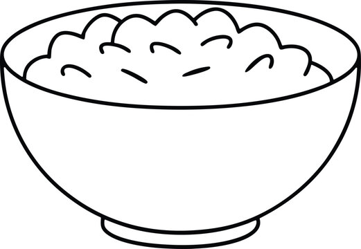 recommend clip art: bowl line art vector illustration, hand drawn bowl outline icon design