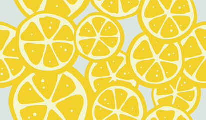 Cute lemon fruits pattern background vector design
