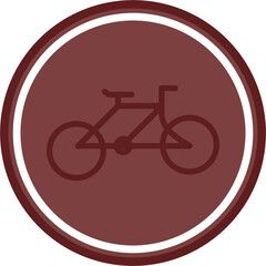 Bicycle Vector Line Double Circle Maroon