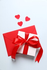 Beautiful gift on a colored background