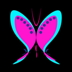 Abstraction multicolored butterflies. Multi-colored blots.