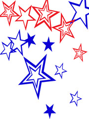 Obraz premium Object fountain organized from random sparcle star pictographs as fireworks.