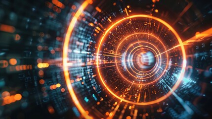 financial tunnel with light effects