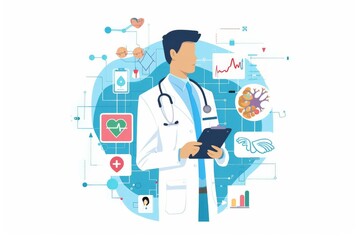 Conceptual medical illustration isolated created with Generative AI